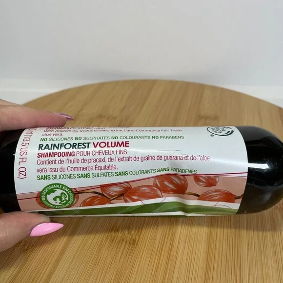 The Body Shop Rainforest Volume Shampoo For Fine Hair 400 mL 13.5 oz Pracaxi Oil